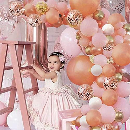 Rose Gold Balloon Garland Arch Kit, 152 Pieces Rose Gold Pink Confetti Latex Balloons for Baby Shower Wedding Birthday Graduation Party Rose Gold Balloon Garland Arch Kit, 152 Pieces Rose Gold Pink Confetti Latex Balloons for Baby Shower Wedding Birthday Graduation Party
