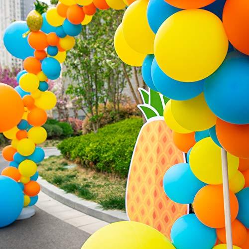 DIY Party Balloon Garland Kit,129 Pcs Yellow Orange and Blue Balloon Arch Kit for Wedding Birthday - If you say i do