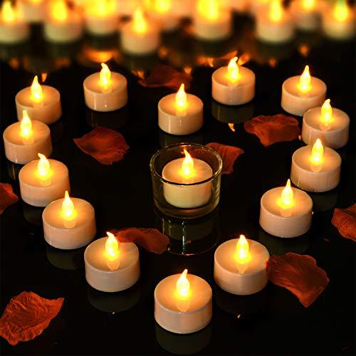 24 Pack Battery Operated Flameless LED Tea Light Fake Candles for Votive, Party, Weddings, Birthdays, Mother's Day - If you say i do