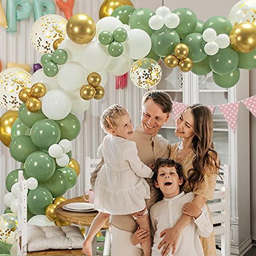 Balloon Arch Kit - Green White & Gold Oh Baby – Konfetti Parties