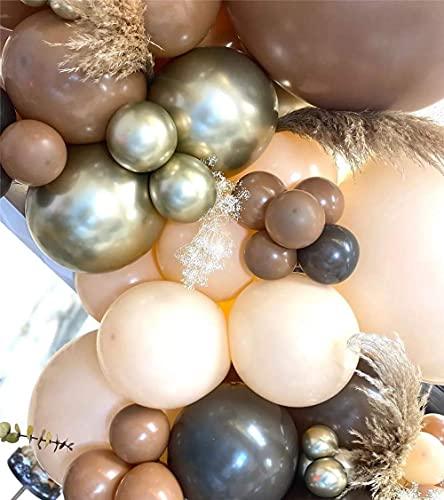 140Pcs Coffee Brown Balloon Arch Garland Kit Chrome Gold Latex Balloons for Bear Themed Birthday Neutral Wild One 1st Birthday - If you say i do