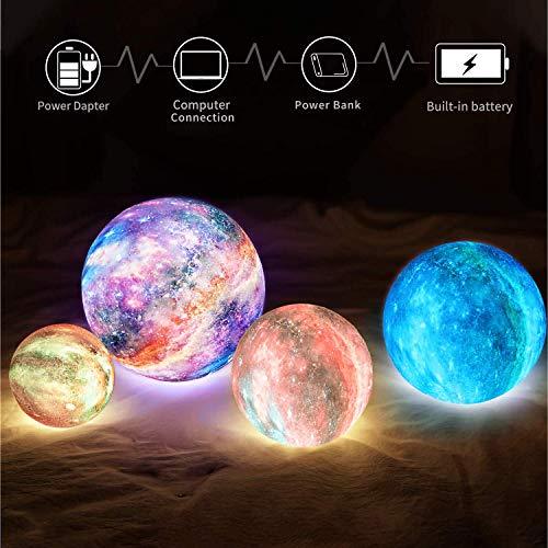 Moon Lamp, 16 Colors Galaxy Lamp Kids Night Light 3D Printing Star Moon Light with Stand - If you say i do