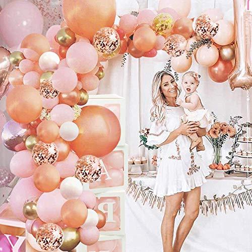 Rose Gold Balloon Garland Arch Kit, 152 Pieces Rose Gold Pink Confetti Latex Balloons for Baby Shower Wedding Birthday Graduation Party - If you say i do