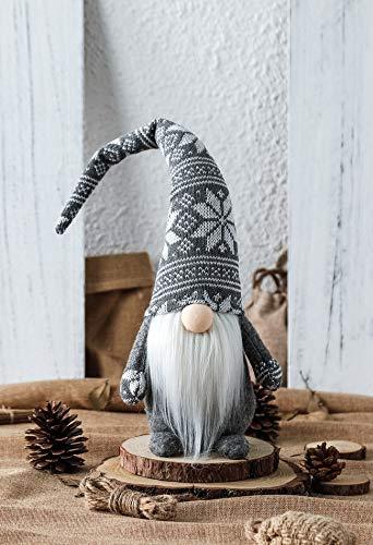 Holiday Gnome Handmade Swedish Tomte, Christmas Elf Decoration Ornaments Gifts Swedish Gnomes tomte (Grey Snowflake) - If you say i do