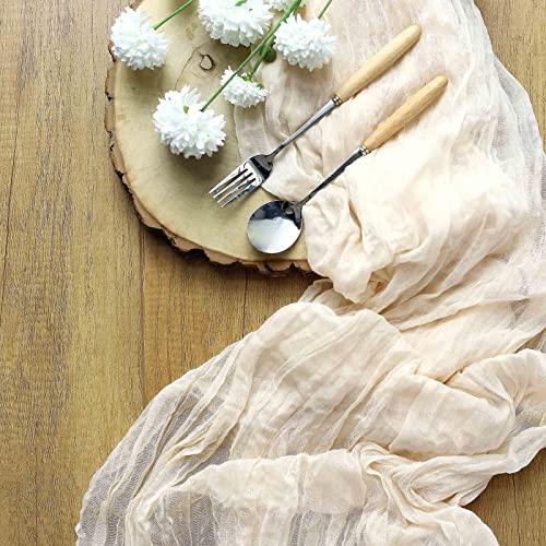 10FT Cream Cheesecloth Table Runner, Gauze Fabric Boho Wedding Arbor Decor - If you say i do