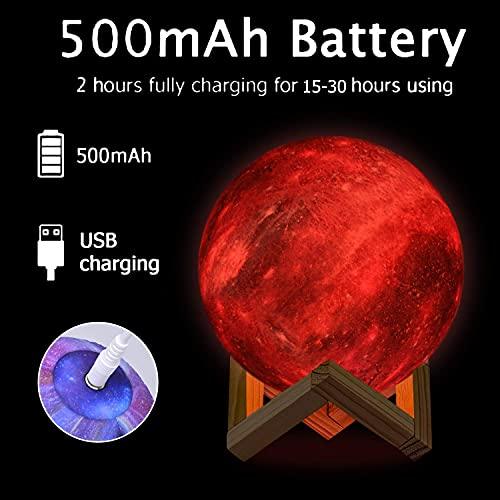 Moon Lamp, 16 Colors Galaxy Lamp Kids Night Light 3D Printing Star Moon Light with Stand - If you say i do