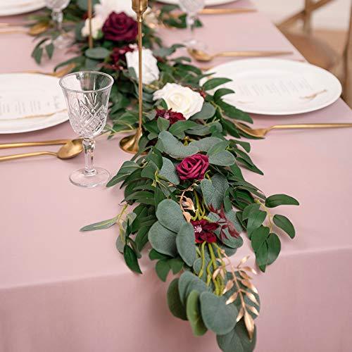 5 Pack 5.9ft Artificial Eucalyptus Garland with Willow Leaves Greenery Vines Hanging Plants for Wedding Party - If you say i do