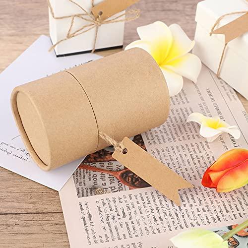 100 PCS Kraft Paper Tags with String Craft Gift Tags Mini Size 7 cm x 2 cm Wedding Brown Hang Tags with 30 Meters Jute Twine (Brown) - If you say i do