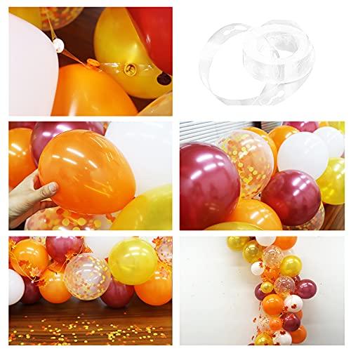 112PCS Fall Balloons Garland Arch Kit - Orange Gold Burgundy White Confetti Balloons - If you say i do