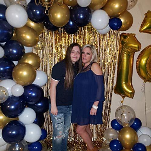 129Pcs Navy Blue Gold Balloon Arch Garland Kit, Navy White Gold Confetti Balloons for Graduation Party Baby Shower Wedding Birthday - If you say i do