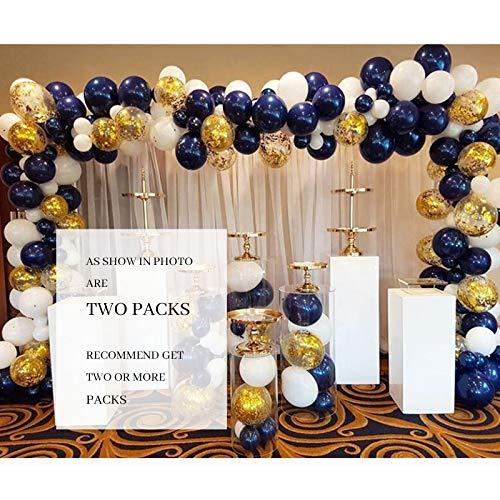 Navy Blue and Gold Balloons 130 Pcs 12 Inch Confetti Balloons White Latex Balloon Garland Kit with Balloon Accessories for Birthday Wedding Party - If you say i do