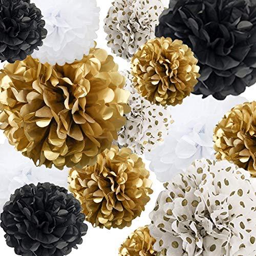 Tissue Paper Pom Poms Paper Flower 22Pcs for Birthday Bachelorette Wedding Baby Shower Bridal Shower Party Decoration - If you say i do