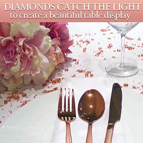 Luxury Rose Gold Diamond Table Confetti Party & Wedding Decorations: Sparkling Acrylic Crystal Scatter Gems Table Décor in Three Sizes - If you say i do