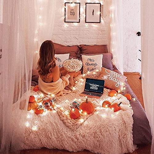 Extendable LED Globe String Lights, 43ft 70 LED Indoor String Light Plug in, 8 Modes Twinkle Lights, Warm White, Fairy String Lights - If you say i do