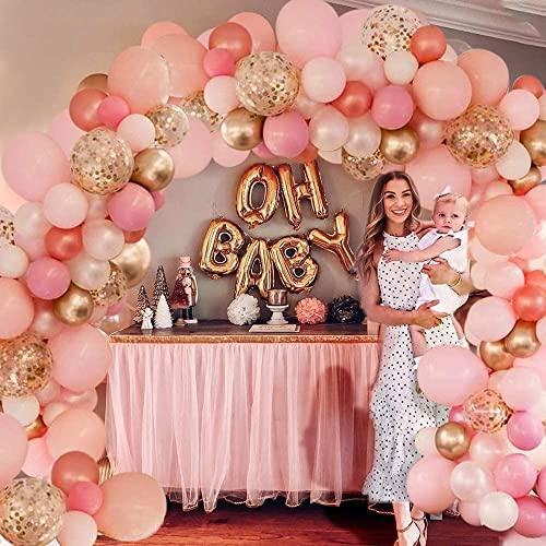 126 Pieces Rose Gold Balloons, Rose Gold Pink Balloon Garland Arch Kit - If you say i do