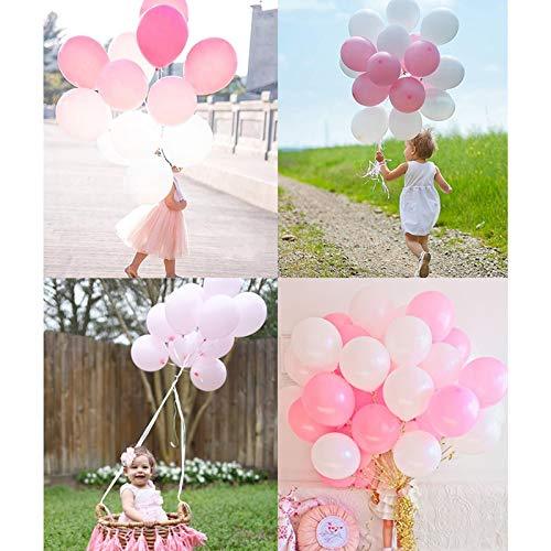 Pink Balloons 120 Pack Latex Balloons 10 Inch - Baby Pink Balloons Round Balloon Macaron 6 Colors for Baby Girl Party - If you say i do