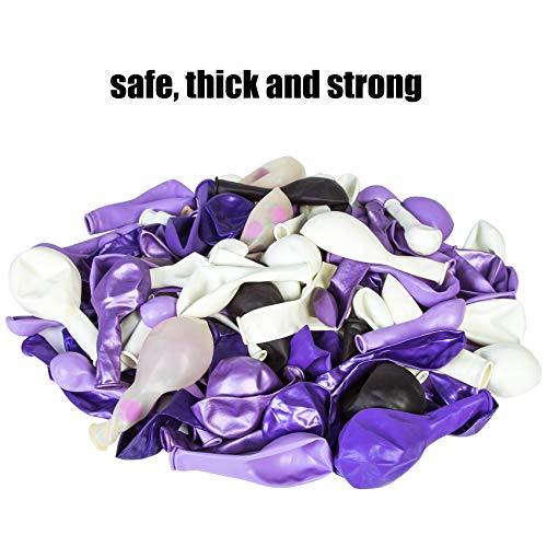 124Pcs Purple Balloons Garland Arch Kit White Purple Confetti Latex Metallic Balloons with Paper Butterfly for Baby Shower Wedding - If you say i do