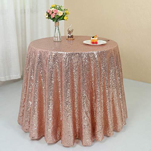 Sequin Tablecloth - 72in Round Tablecloth Glitter Sequin Table Cloth for Wedding Party Banquet - If you say i do