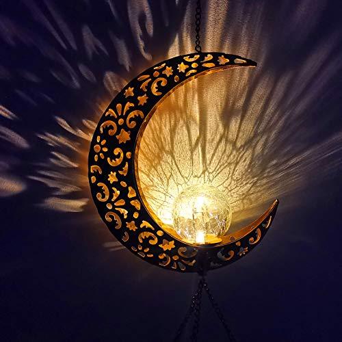 Moon Crackle Glass Ball Wind Chimes Solar Wind Chimes Moon Decor for Outside Outdoor Clearance Gardening Gifts Birthday Gifts - If you say i do