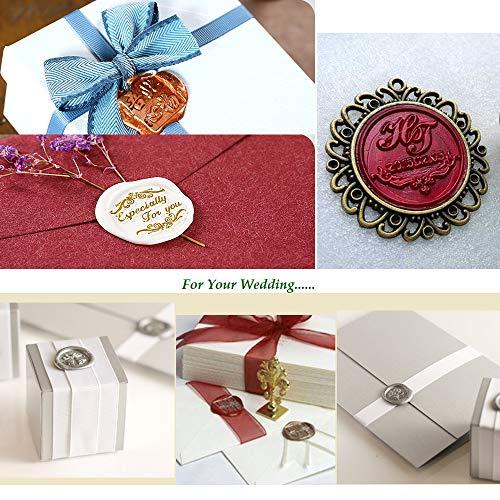 624PCS Sealing Wax Beads Packed in Plastic Box, with 2PCS Tea Candles and 1 PC Wax Melting Spoon for Wax Sealing Stamp (24 Colors) - If you say i do
