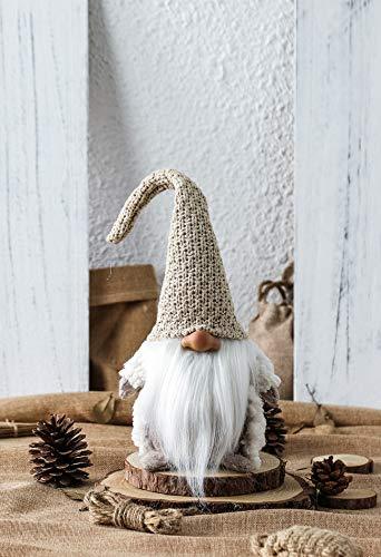 Holiday Gnome Handmade Swedish Tomte, Christmas Elf Decoration Swedish Gnomes tomte 16 Inches (Khaki) - If you say i do