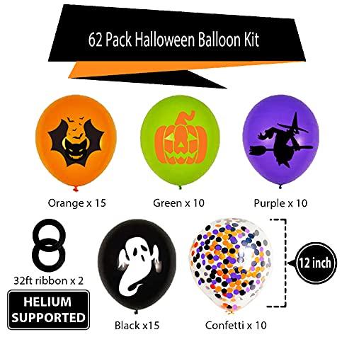 62PCS Halloween Party Balloons Decorations, 12 Inch Black Orange Purple Green Confetti Balloons for Kids Halloween Birthday - If you say i do