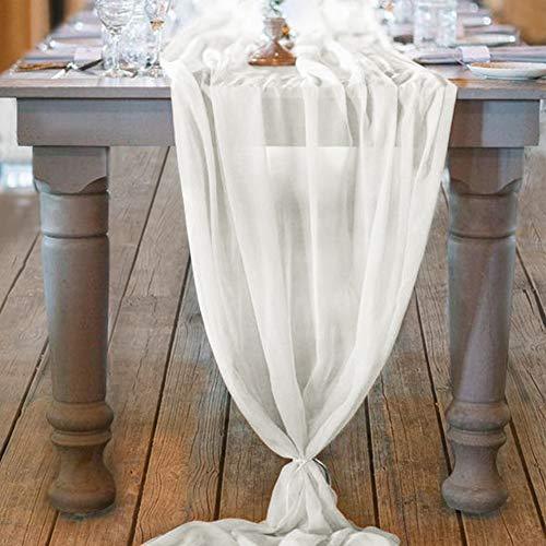 10ft Ivory Chiffon Table Runner 28x120 Inches Romantic Wedding Runner Sheer Bridal Party Decorations - If you say i do