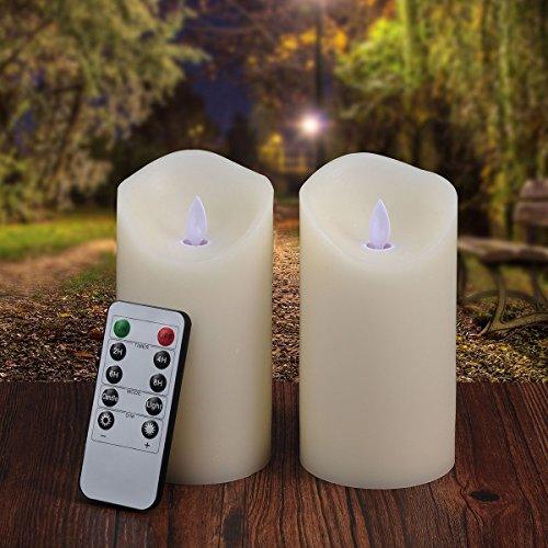LED Flameless Candles with 10-Key Remote Control - 2/4/6/8 Hours Timer, Classic Pillar Candles, Battery Powered, Ivory Color, Set of 2 - If you say i do
