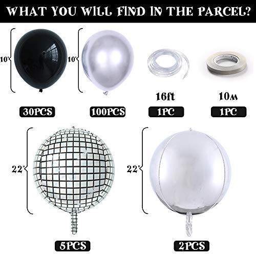 139pcs 4D Disco Foil Balloons Black Silver Balloon Garland Arch Kit fo – If  you say i do