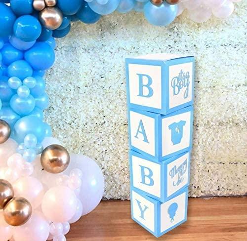 82PCS Baby Shower Decorations For Boy Kit - Jumbo Transparent Baby Block Balloon Box, Gender Reveal Decor 1st Birthday Party Backdrop - If you say i do