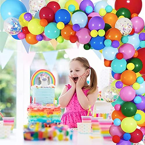 134 Pieces Rainbow Balloon Garland Arch Kit, Assorted Colors Latex Confetti Balloons for Carnival Circus Fiesta Wedding Baby Shower - If you say i do