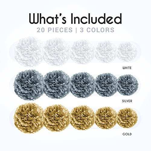 20-Piece Party Decoration Kit ââ‚?Hanging Tissue Paper Pom Poms for Weddings, Bridal Showers, Birthdays and Other Special Occasions - If you say i do