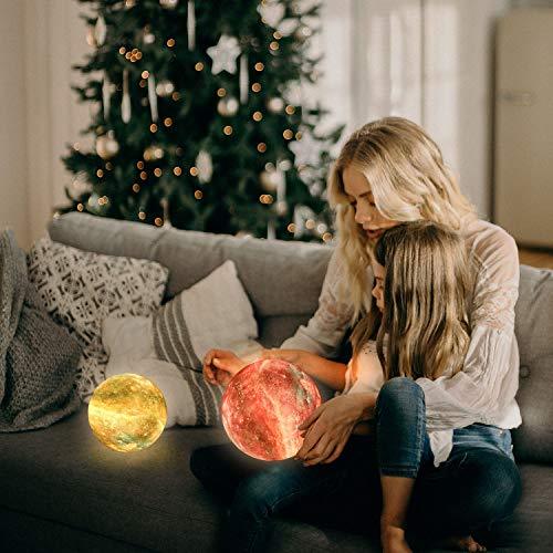 Moon Lamp, 16 Colors Galaxy Lamp Kids Night Light 3D Printing Star Moon Light with Stand - If you say i do