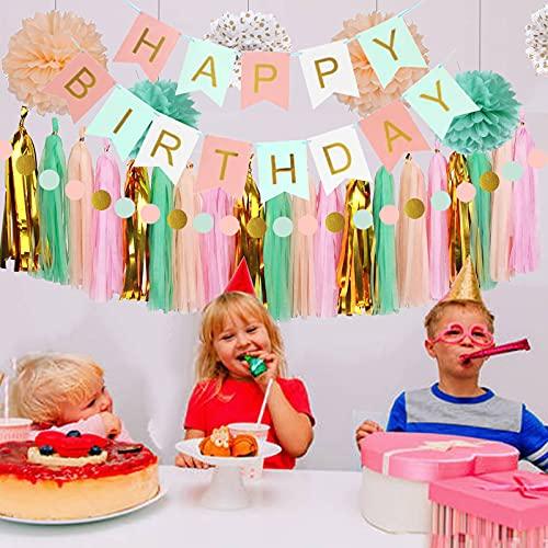 Mint Peach Birthday Party Decorations for Girls, Birthday Decoration Set with Birthday Banner for Women's Birthday Party Decor - If you say i do