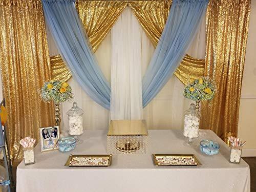 Gold Sequin Backdrop Curtain Panels Stage 2 Pieces 2FTx8FT Wedding Party Background Drapes - If you say i do