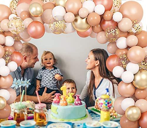 129 Pcs Blush Balloons Garland Arch Kit Rose Gold Pastel Orange Confetti Latex Metallic Balloons - If you say i do