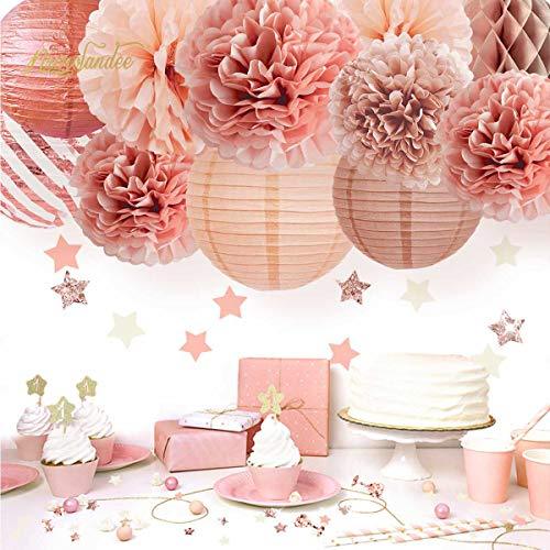 12PCS Elegant Party Supplies Tissue Pom Poms Paper Lantern Glitter Confetti 30G for Wedding Bridal Shower Baby Shower Birthday Party - If you say i do
