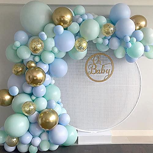 126Pcs Mint Green Balloon Blue Balloon Confetti Gold Metallic Balloons for Wedding Baby Shower Birthday - If you say i do