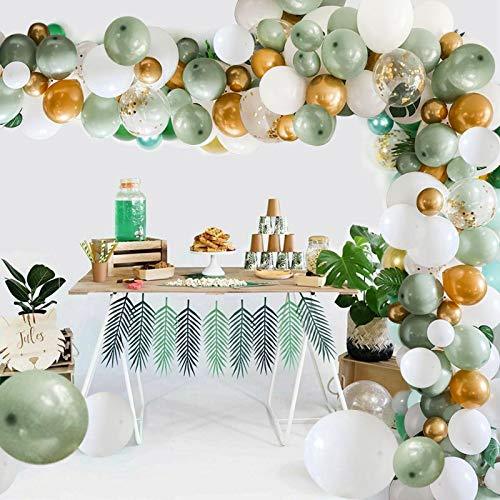 127pcs Olive Green Balloons Arch Garland Kit - White Olive Green Gold Confetti Balloons Set for Wedding Birthday Baby Shower Party Decorations - If you say i do