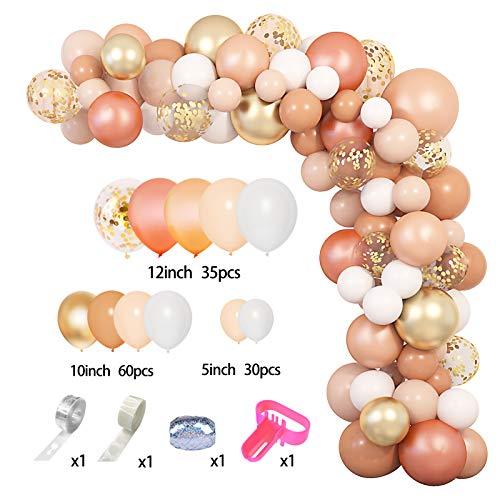 129 Pcs Blush Balloons Garland Arch Kit Rose Gold Pastel Orange Confetti Latex Metallic Balloons - If you say i do