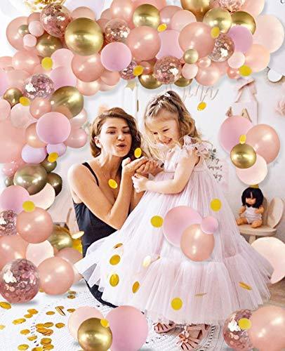 130pcs Rose Gold Balloons with Paper Tassel, Rose Gold Ballon Arch Garland Balloons Kit - If you say i do
