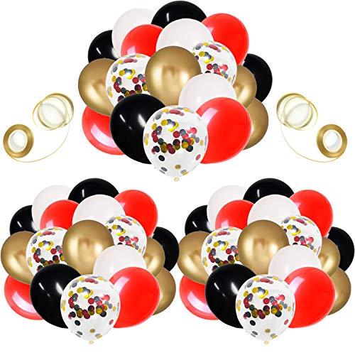 62 Pack Black White Red Chrome Gold Confetti Balloons for Casino Las Vegas Wedding Birthday Party Decorations - If you say i do