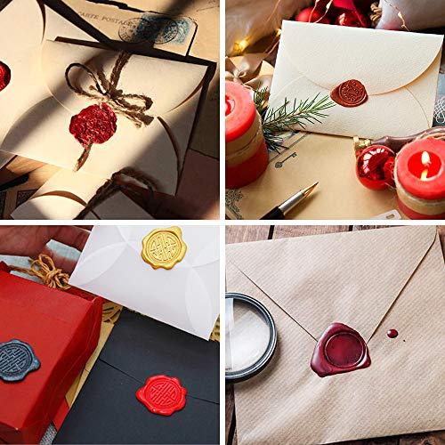 624PCS Sealing Wax Beads Packed in Plastic Box, with 2PCS Tea Candles and 1 PC Wax Melting Spoon for Wax Sealing Stamp (24 Colors) - If you say i do