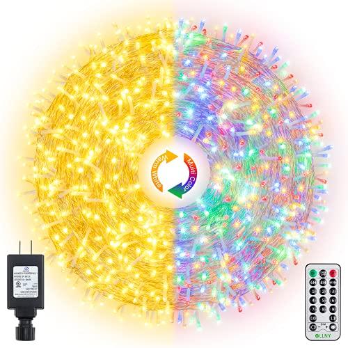 Outdoor String Lights 262FT 640 LED Christmas Fairy Twinkle Lights Warm White & Multi-Color Changing with Remote 11 Modes Plug in Waterproof Lights - If you say i do