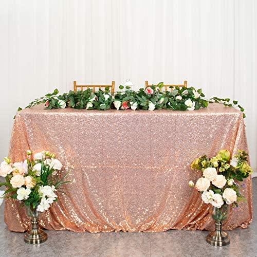 60x102-Inch Rectangle Sequin Tablecloth Wine Table Cover Decorations for Weddings Party Baby Shower Decorations - If you say i do