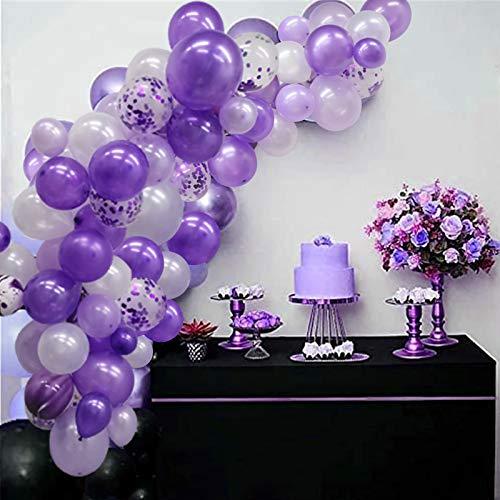 135 Pieces Purple Balloon Arch Garland Kit, Purple White Confetti Balloons  for Wedding Birthday Graduation Party Decorations