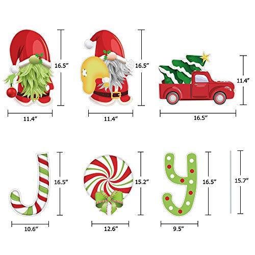 Christmas Decorations Outdoor - 6PCS Large Xmas Yard Stakes - Joy Gnomes Santa Holiday Outside Decor Signs for Home Lawn Pathway Walkway - If you say i do