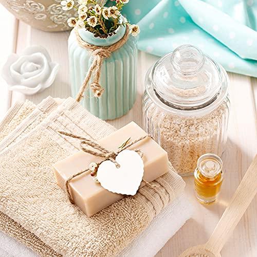 100PCS Kraft Paper Gift Tags Heart Paper Tags with Jute Twine 30 Meters Long for DIY Crafts & Price Tags,Valentine,Wedding and Party Favor - If you say i do