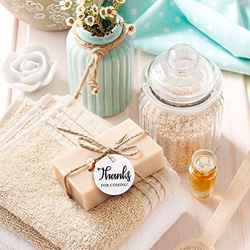 2" Thanks for Coming Tags,100 PCS Round Tags,Kraft Paper Gift Tags with 100 Feet Natural Jute Twine Perfect for Baby Shower,Wedding Party Favor - If you say i do