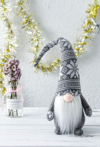 Holiday Gnome Handmade Swedish Tomte, Christmas Elf Decoration Ornaments Gifts Swedish Gnomes tomte (Grey Snowflake) - If you say i do